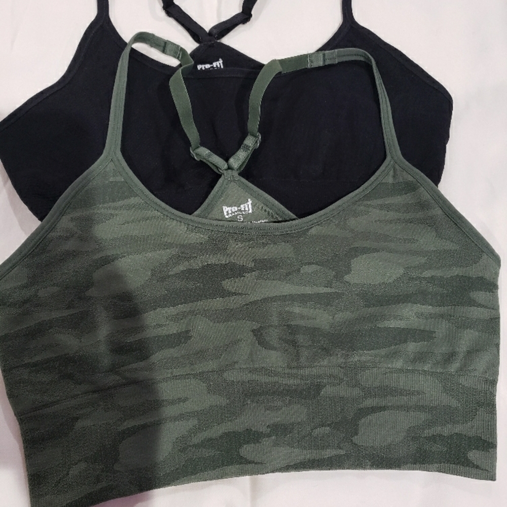 Pro-Fit Green Camo and Black Sports Bras